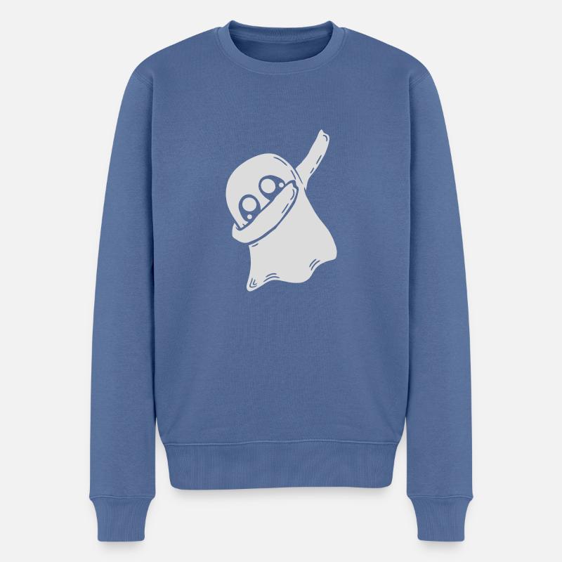Cool Geist dabbing dab - Männer Premium Bio Pullover - Taubenblau