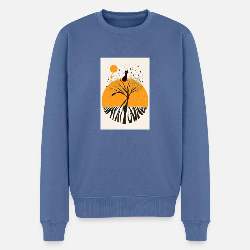 portrait de chat - Pull Premium bio Homme - bleu pigeon