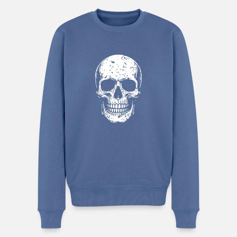Crâne - Pull Premium bio Homme - bleu pigeon