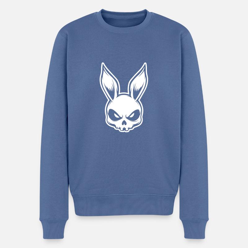 Hase Skelett Skull - Männer Premium Bio Pullover - Taubenblau