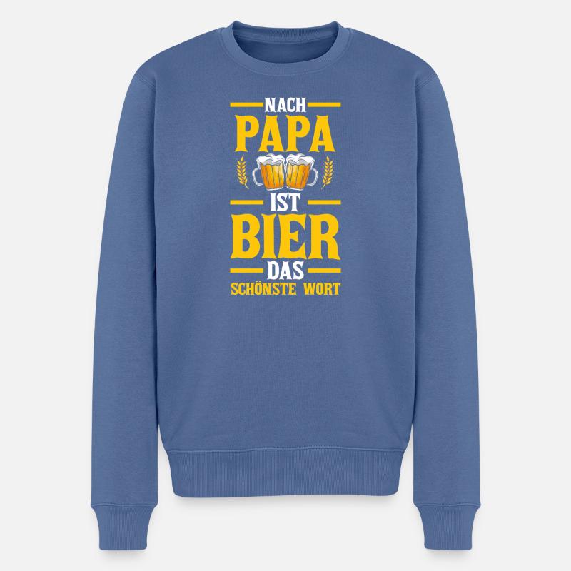 Bier Vater Vatertag Papa - Männer Premium Bio Pullover - Taubenblau