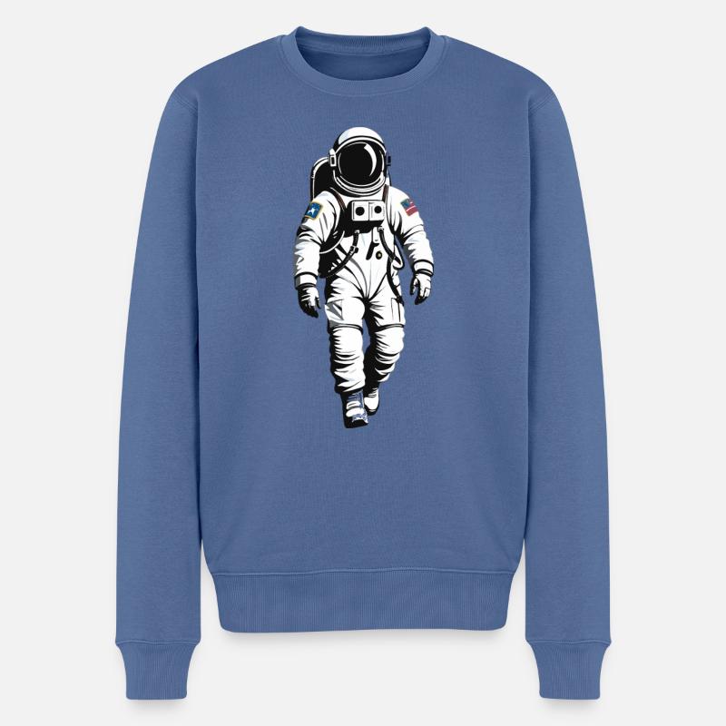 Astronaut - Beruf Design Sticker - Männer Premium Bio Pullover - Taubenblau