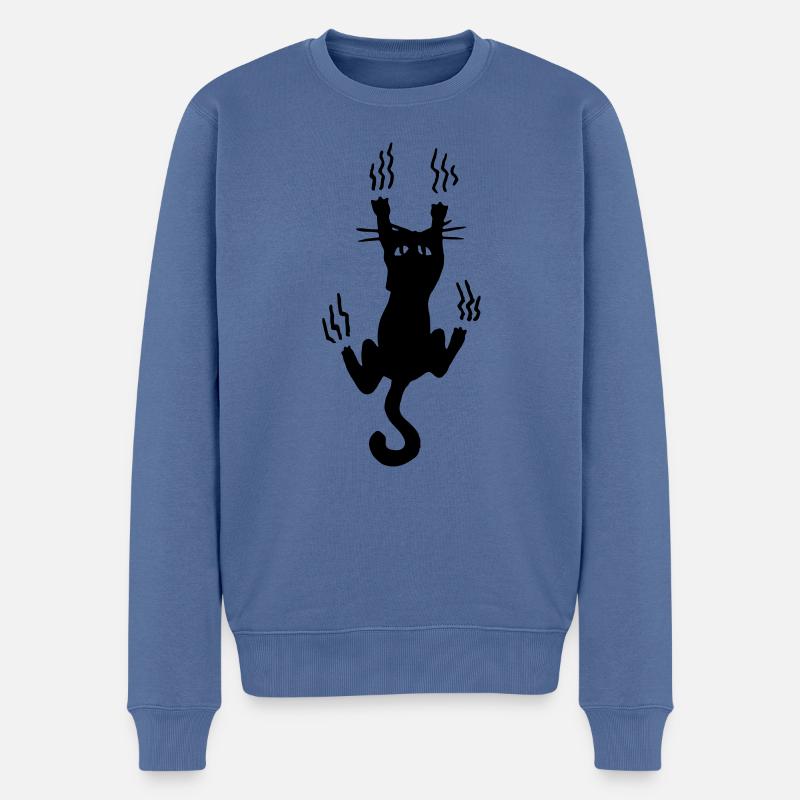 Katzen kratzen / witzig - funny - cat - Männer Premium Bio Pullover - Taubenblau