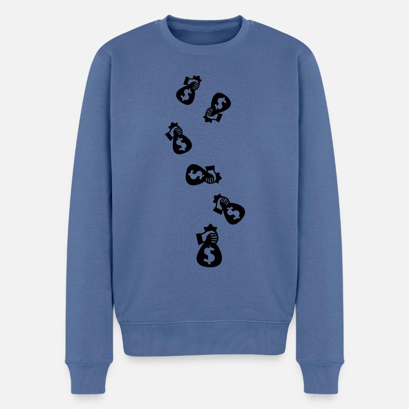 Geld Money silhouette - Männer Premium Bio Pullover - Taubenblau