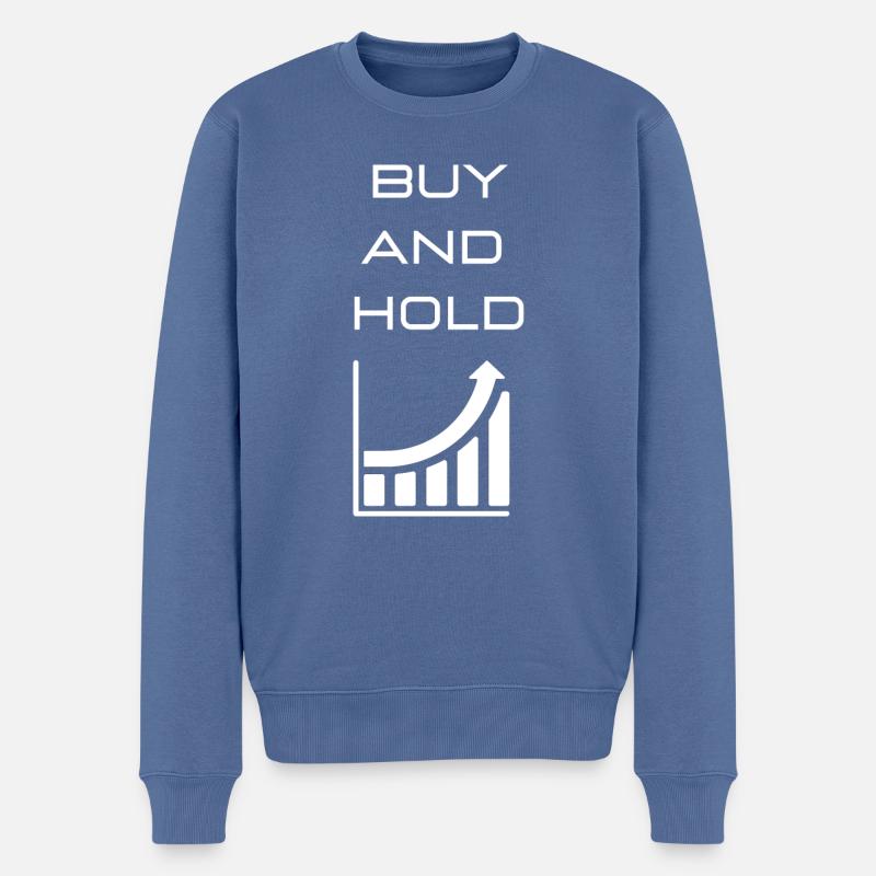 BUY AND HOLD - Männer Premium Bio Pullover - Taubenblau