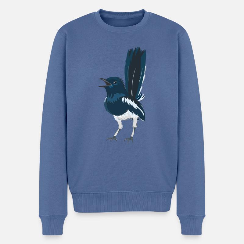 Elster - Männer Premium Bio Pullover - Taubenblau