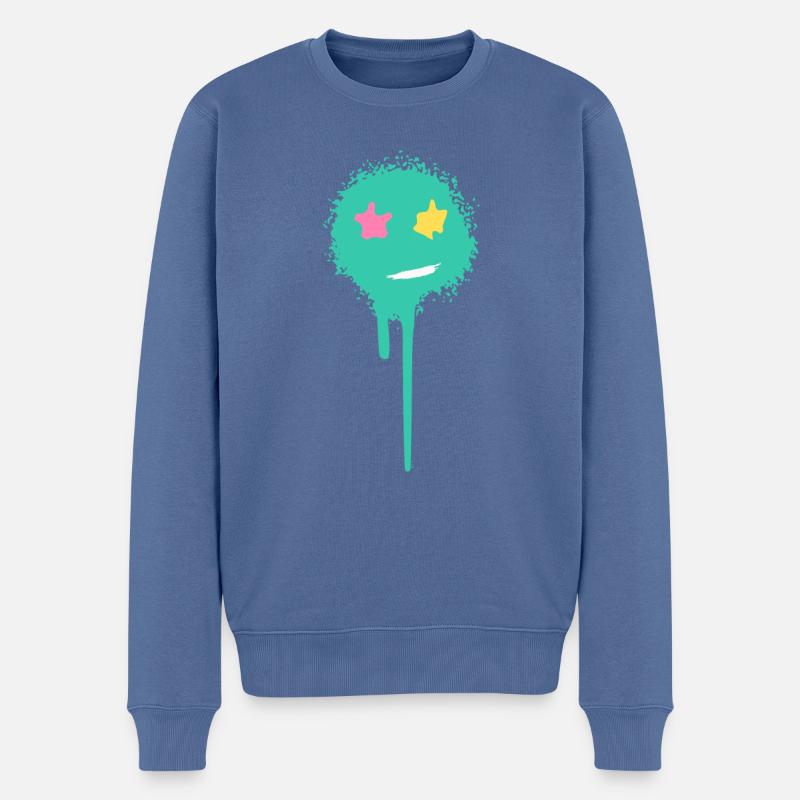 Paint stain - Männer Premium Bio Pullover - Taubenblau