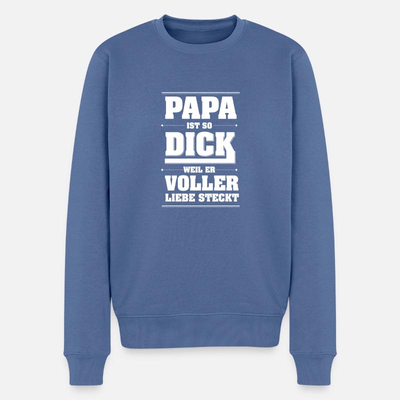 Liebevoller Papa - Männer Premium Bio Pullover - Taubenblau