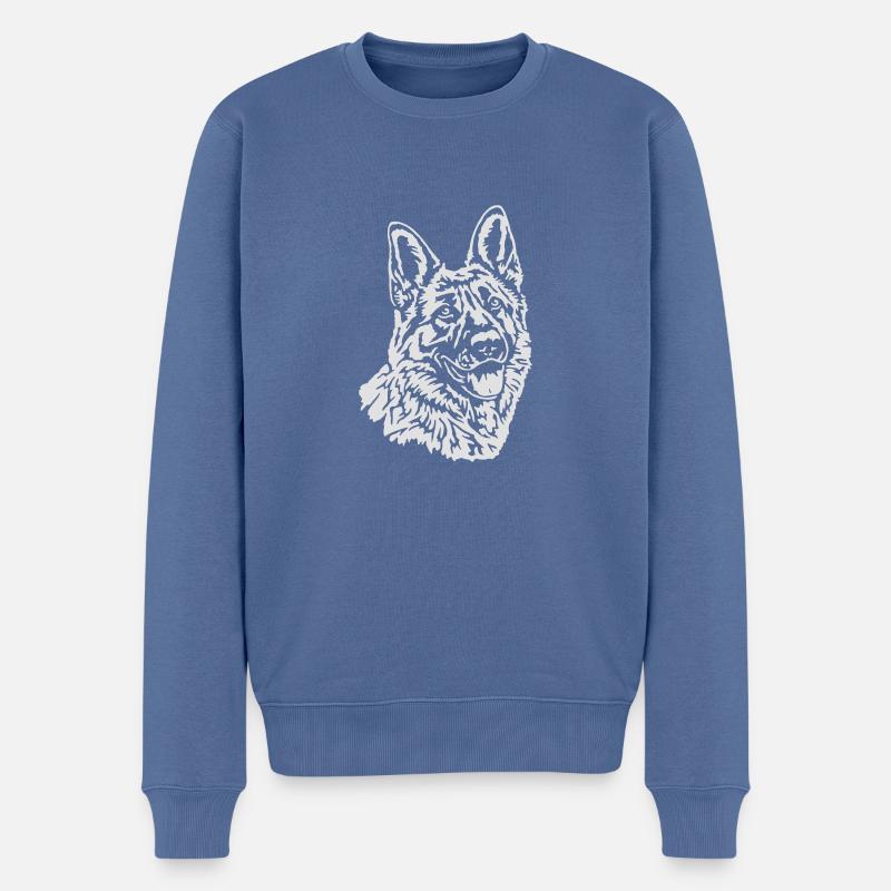 572 Deutscher Schäferhund - Männer Premium Bio Pullover - Taubenblau