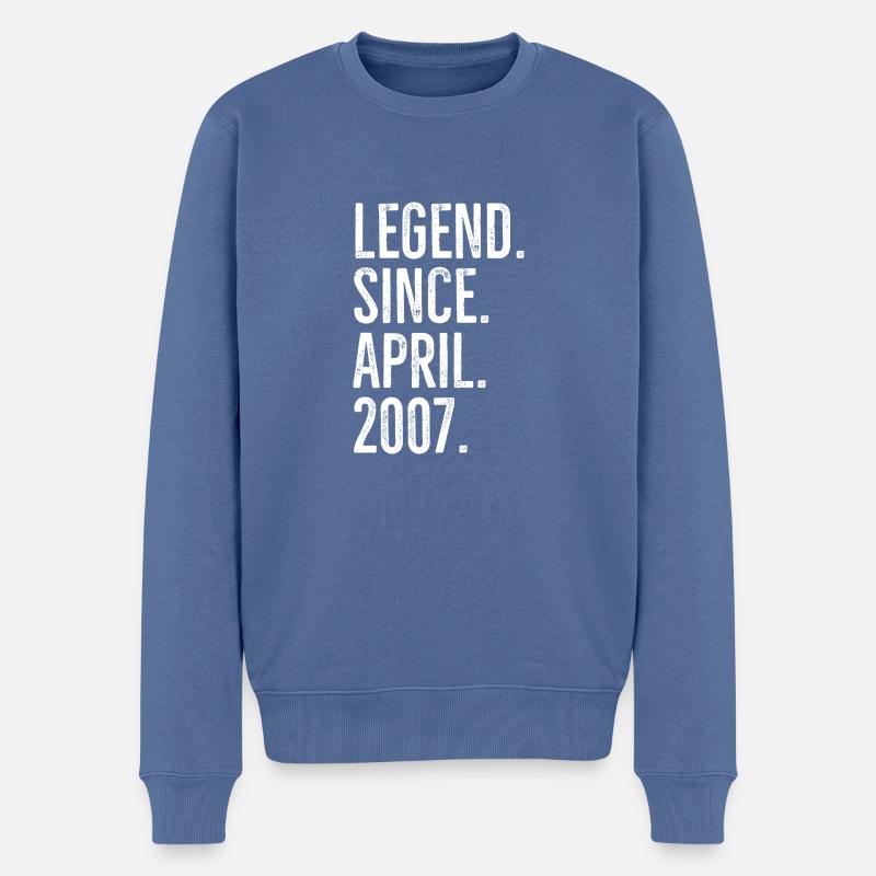 Legende seit April 2007 - Männer Premium Bio Pullover - Taubenblau
