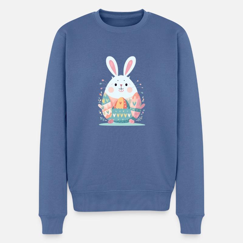 Lapin de Pâques - Pull Premium bio Homme - bleu pigeon