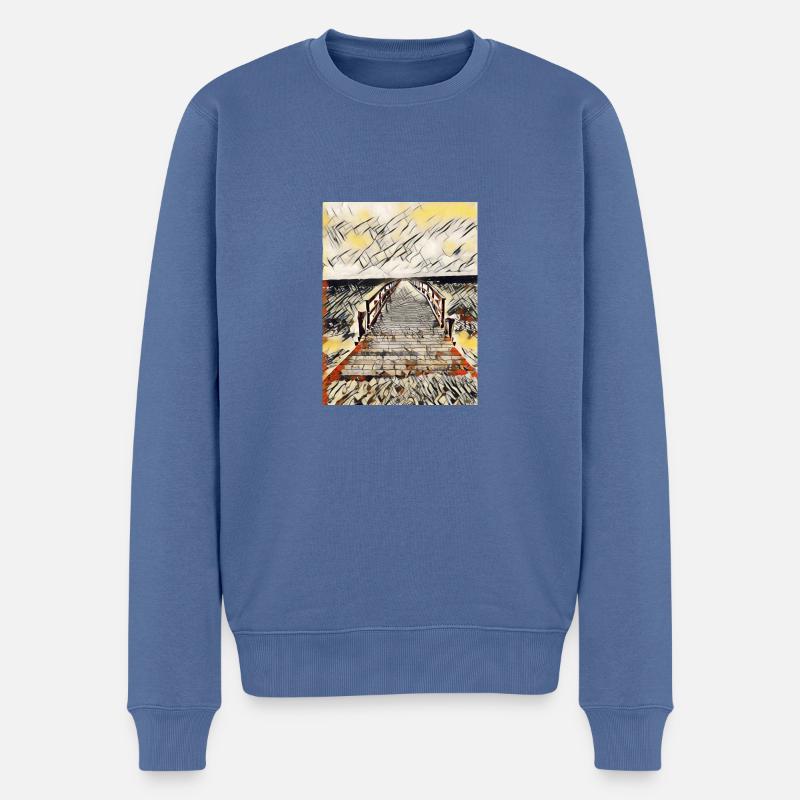 IMG 1893 - Männer Premium Bio Pullover - Taubenblau