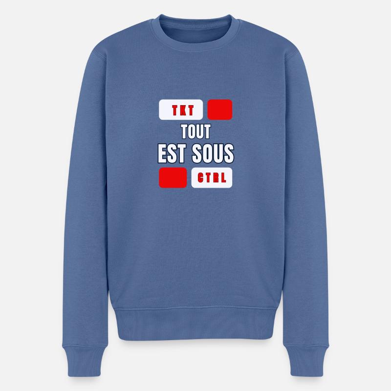 THAILÄNDISCH - Männer Premium Bio Pullover - Taubenblau