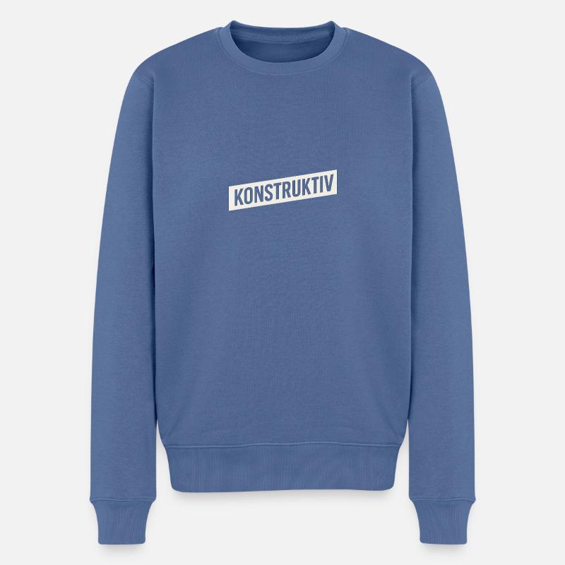 Konstruktiv - Männer Premium Bio Pullover - Taubenblau
