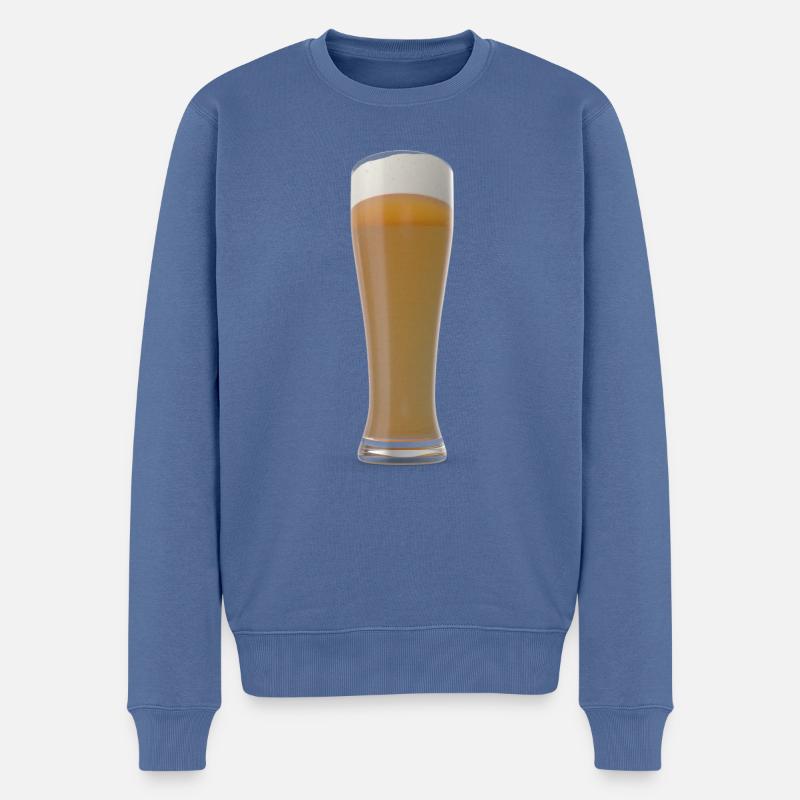 Verre à bière 3D - Bierglas - Pull Premium bio Homme - bleu pigeon