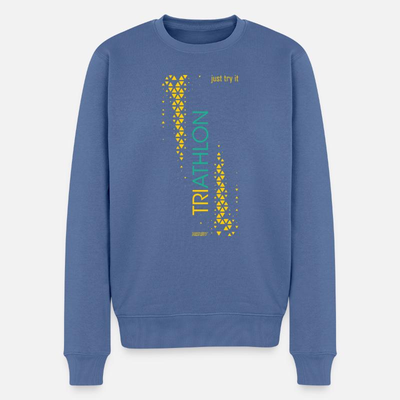TRIATHLON just try it - Männer Premium Bio Pullover - Taubenblau