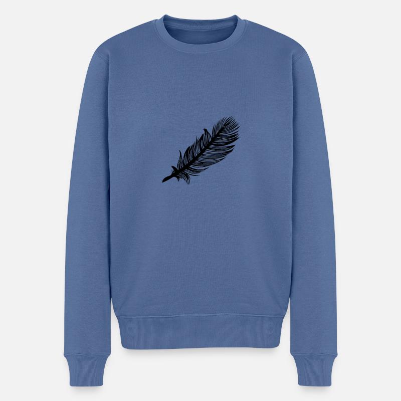 Plume - Pull Premium bio Homme - bleu pigeon