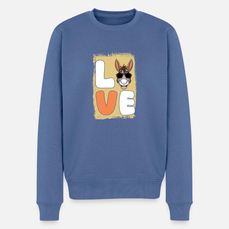 Esel - Männer Premium Bio Pullover - Taubenblau