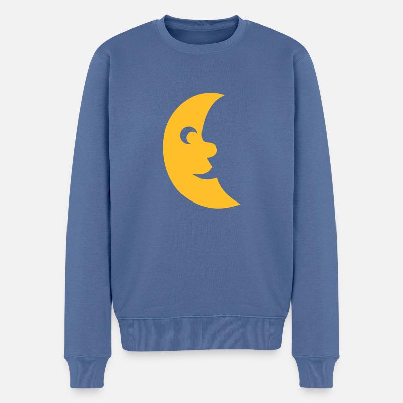 Mond - Männer Premium Bio Pullover - Taubenblau