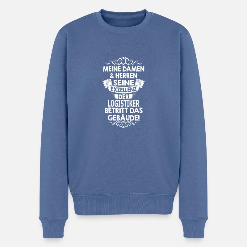 logistiker - Männer Premium Bio Pullover - Taubenblau