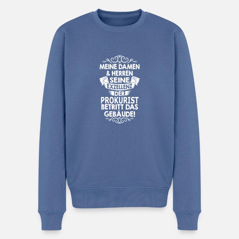 prokurist - Männer Premium Bio Pullover - Taubenblau