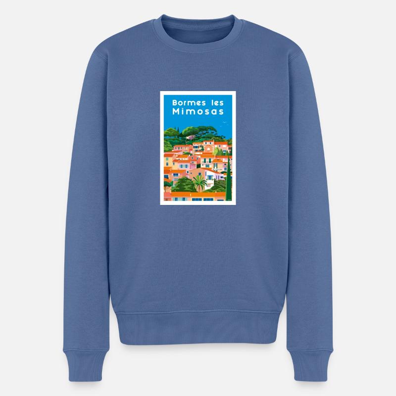 BORMES LES MIMOSAS - Pull Premium bio Homme - bleu pigeon