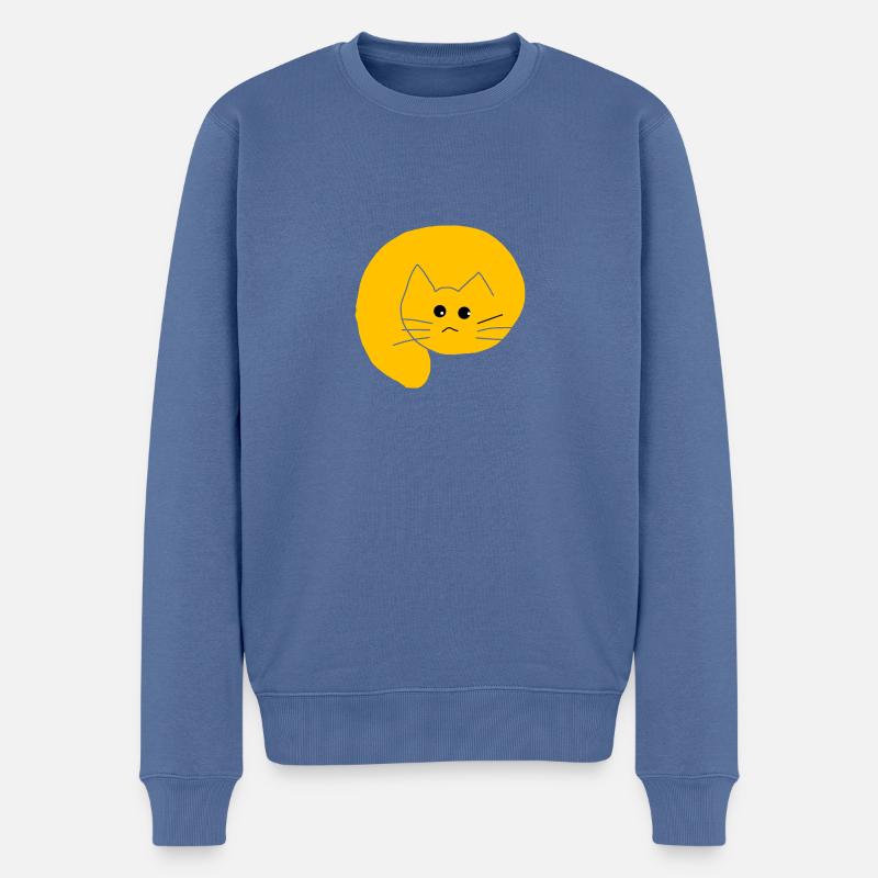 Chat jaune - Pull Premium bio Homme - bleu pigeon