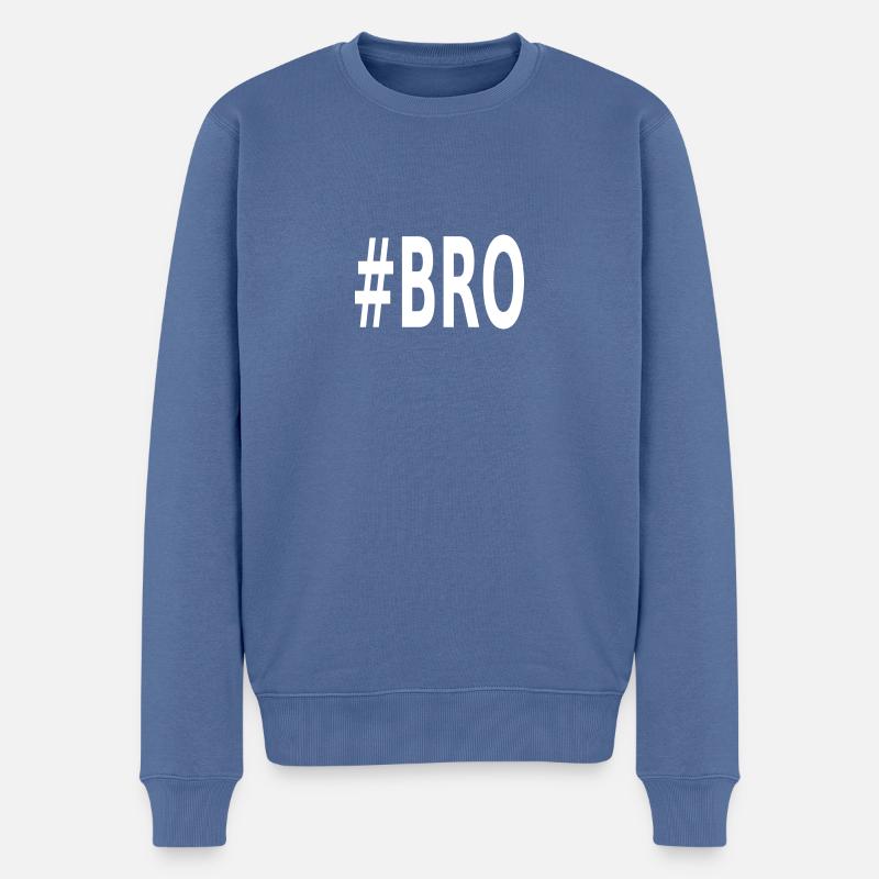 #BRO - Männer Premium Bio Pullover - Taubenblau