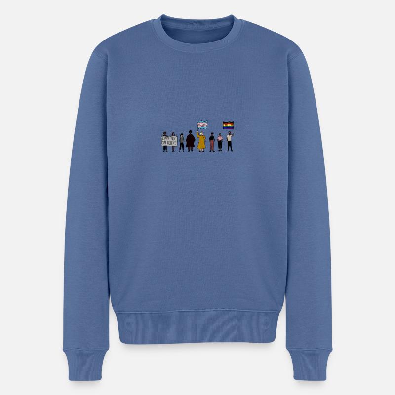 Leave No One Behind - Queer - trans - pride - Männer Premium Bio Pullover - Taubenblau