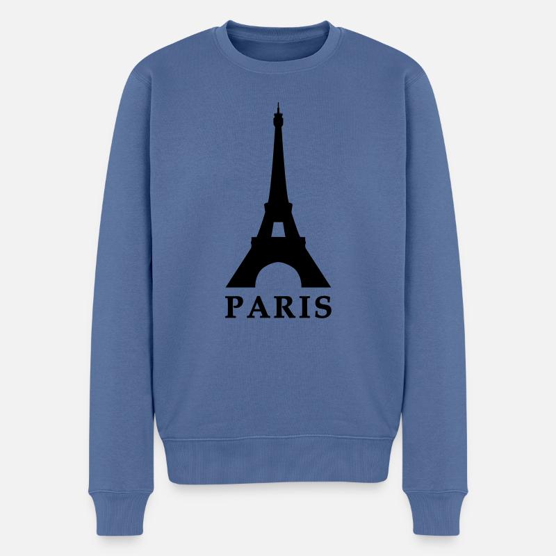 Paris Design - Pull Premium bio Homme - bleu pigeon