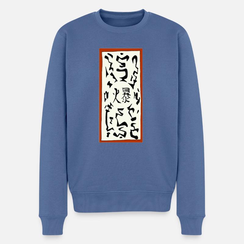 Parchemin explosif - Pull Premium bio Homme - bleu pigeon