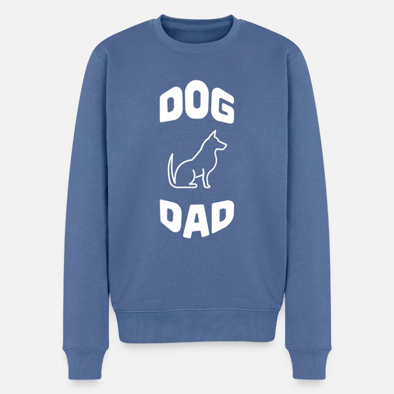 DOGDAD - Männer Premium Bio Pullover - Taubenblau