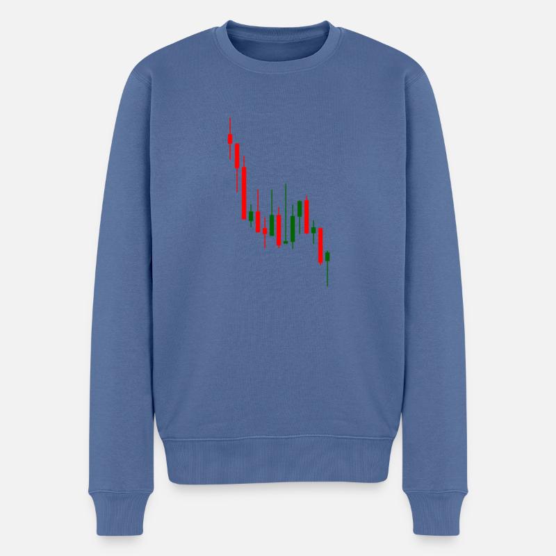 Bougies de cours - Pull Premium bio Homme - bleu pigeon