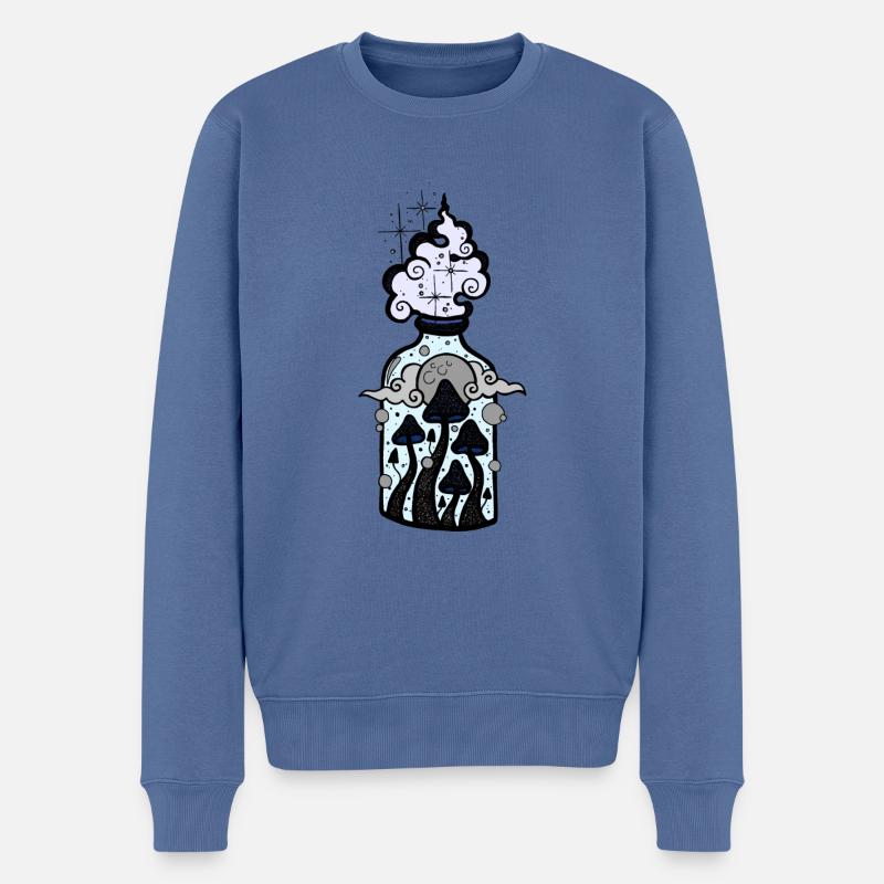 Bottle of Dreams - Männer Premium Bio Pullover - Taubenblau