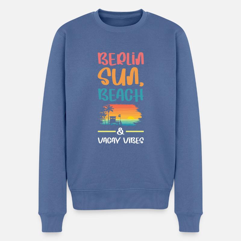Berlin Urlaub Vibes - Männer Premium Bio Pullover - Taubenblau