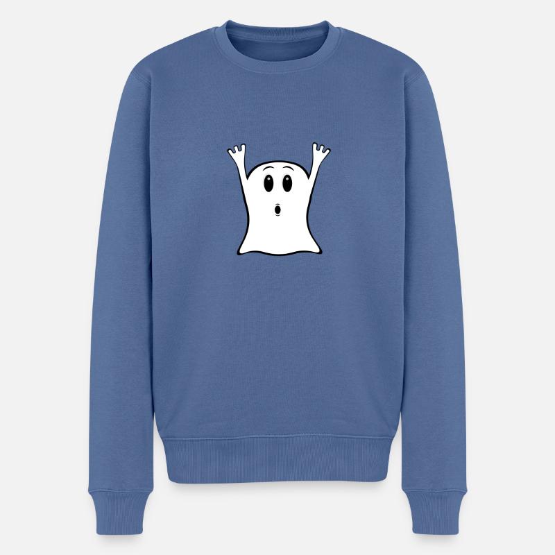 Freundlicher Geist - Männer Premium Bio Pullover - Taubenblau
