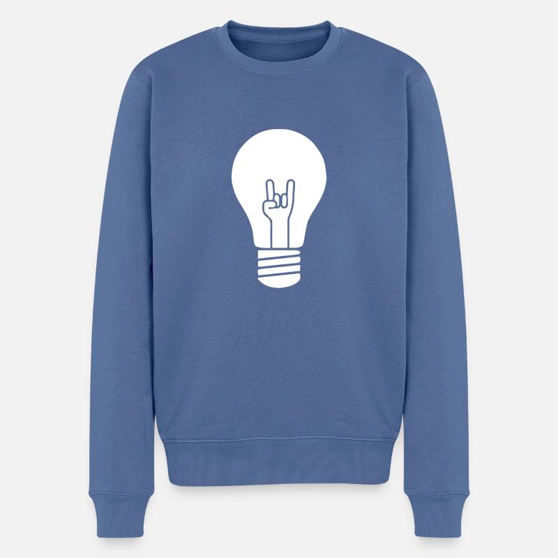 rock bulb - Männer Premium Bio Pullover - Taubenblau