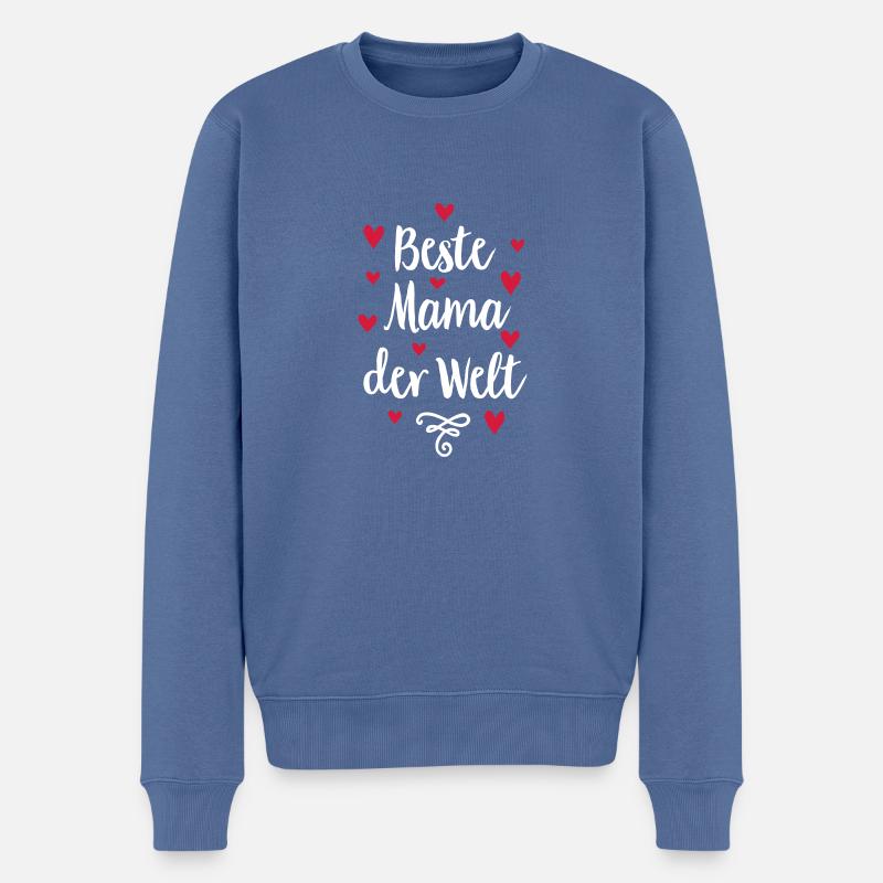 Mama - Männer Premium Bio Pullover - Taubenblau