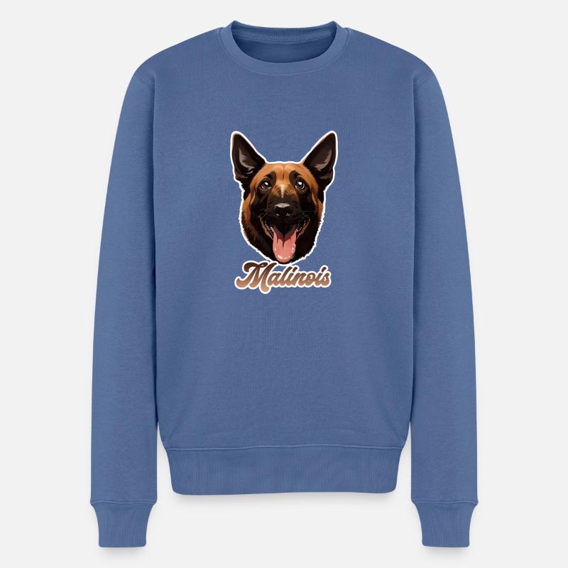 Malinois - Männer Premium Bio Pullover - Taubenblau