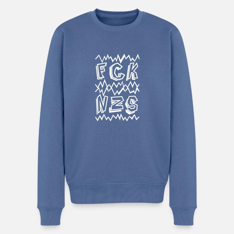 FCK NZS - Männer Premium Bio Pullover - Taubenblau