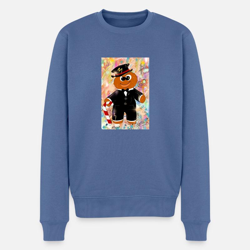 Mannele Mannala Pop - Pull Premium bio Homme - bleu pigeon