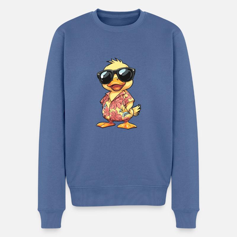 Canard Cool Été - Pull Premium bio Homme - bleu pigeon