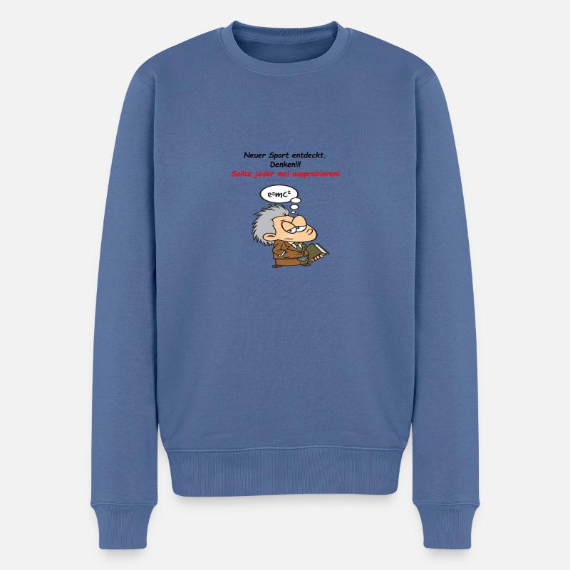Sport Denken - Männer Premium Bio Pullover - Taubenblau