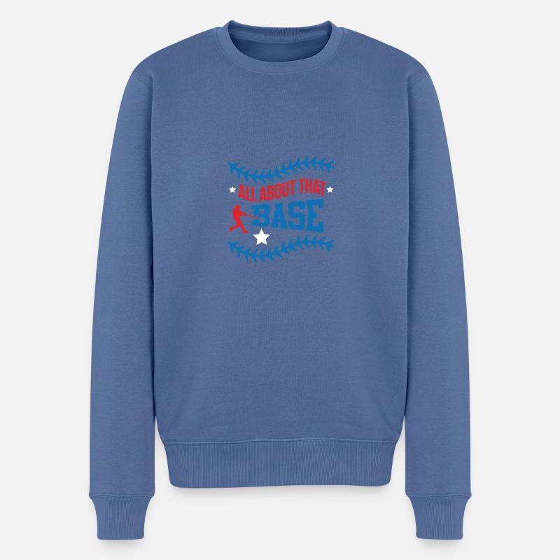 Base Baseball Slogan - Pull Premium bio Homme - bleu pigeon