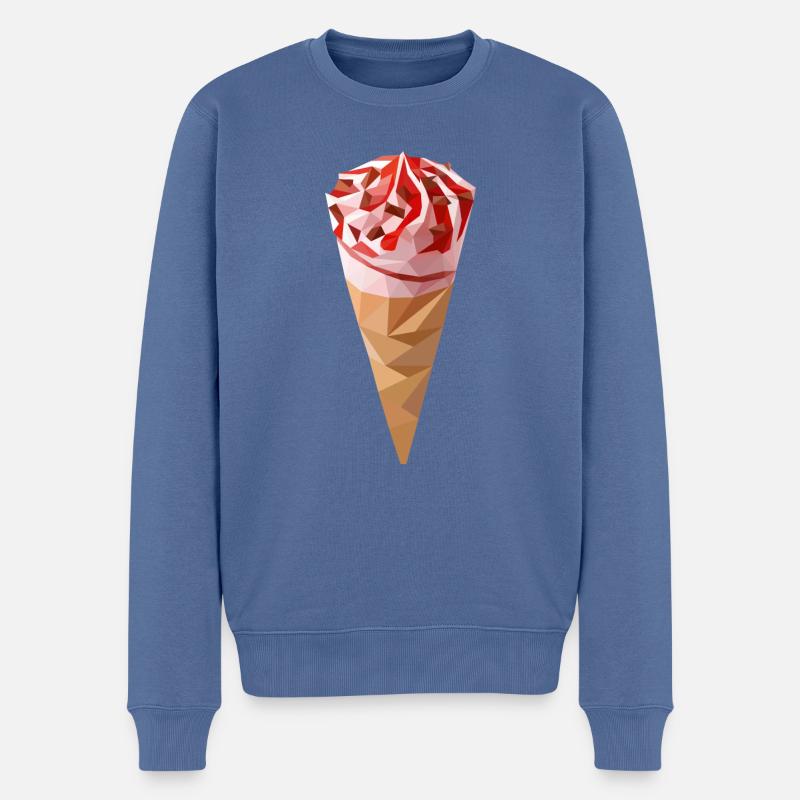 Polyart Glace - Männer Premium Bio Pullover - Taubenblau