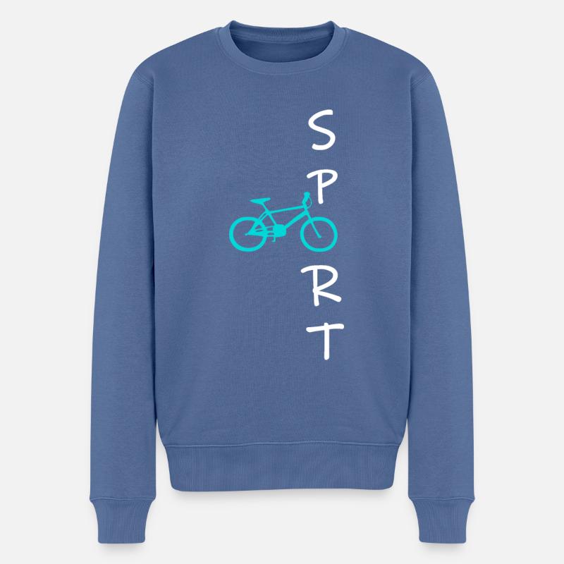 Rad Sport - Männer Premium Bio Pullover - Taubenblau