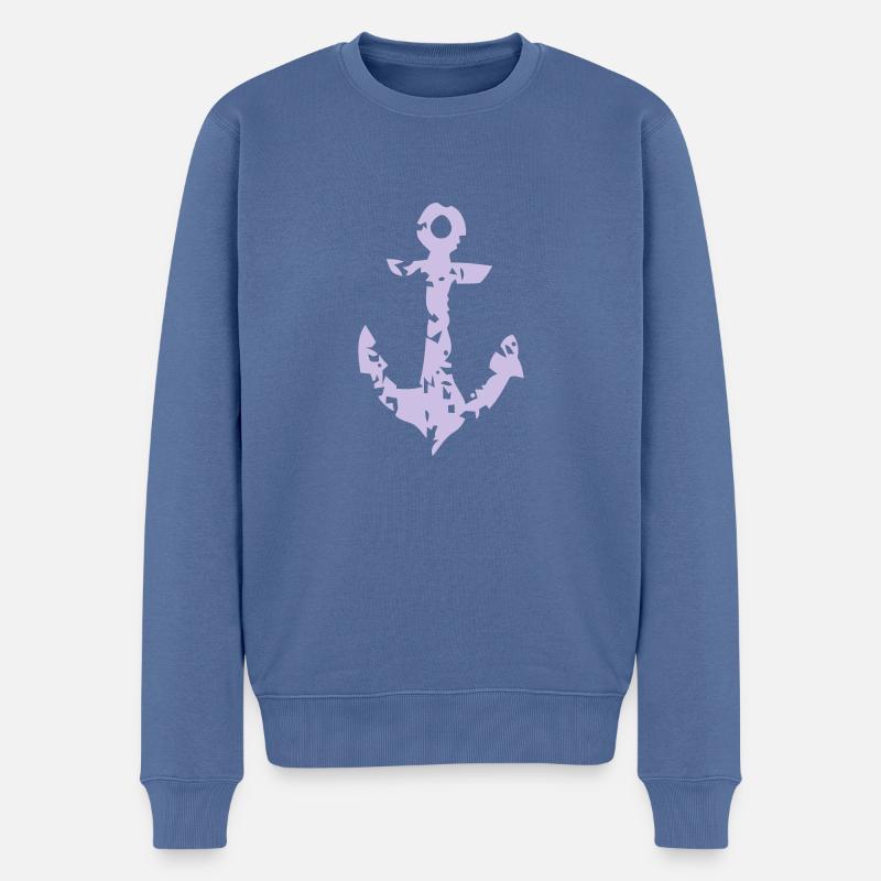 ANKER - Männer Premium Bio Pullover - Taubenblau