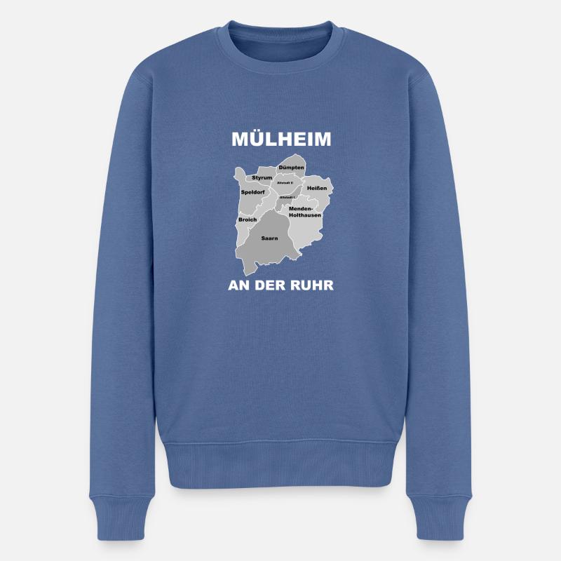 Mülheim an der Ruhr - Männer Premium Bio Pullover - Taubenblau