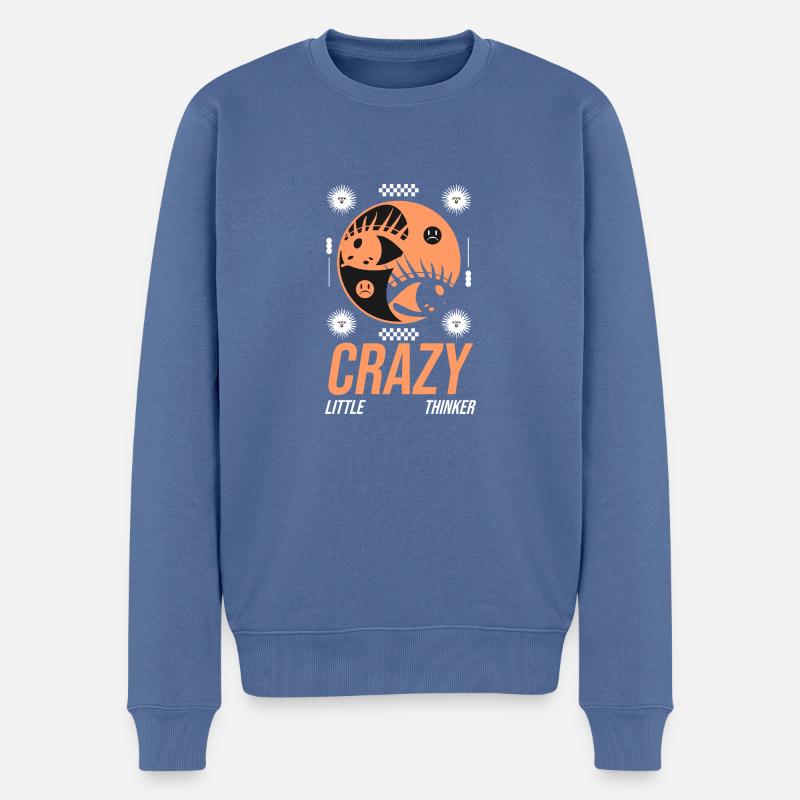 Crazy Little Thinker - Männer Premium Bio Pullover - Taubenblau