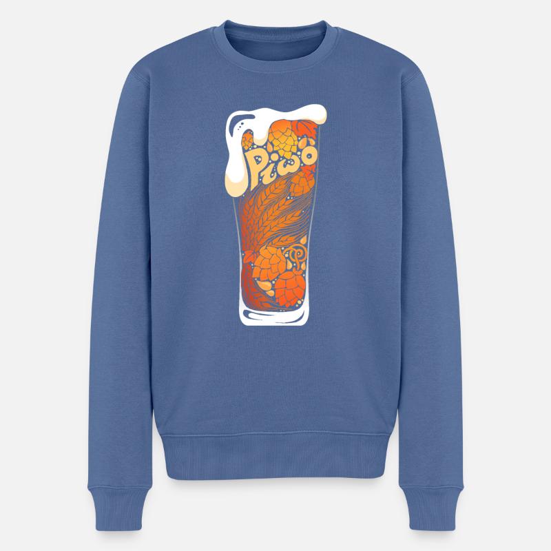 Bier - Bier T-Shirts - Männer Premium Bio Pullover - Taubenblau